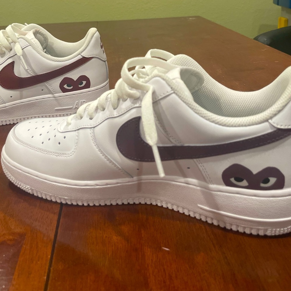 Custom deep red and purple como de garçon af1